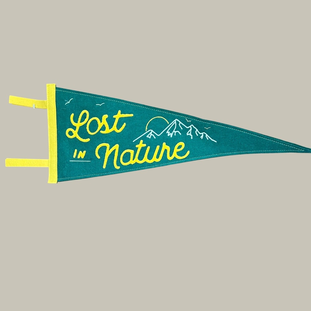 Wall Pennants Lost in Nature Green and Yellow New With Tags Retro Cabincore